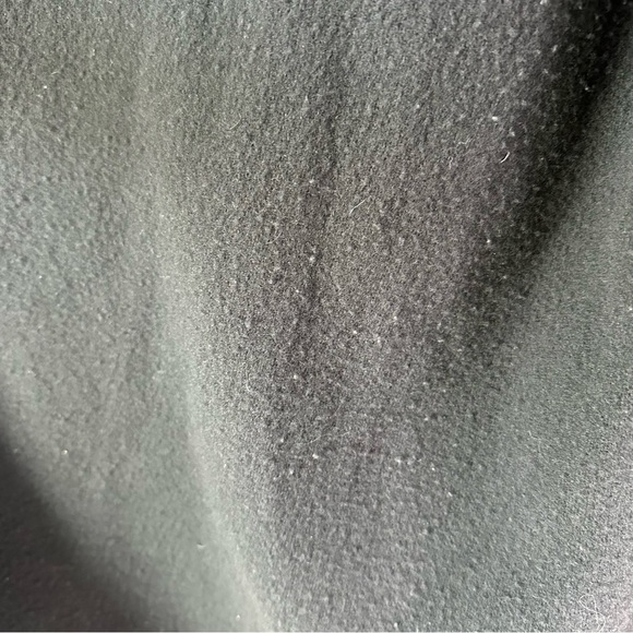 MONCLER Cape Poncho Fringe Velvet Sleeve Grey Jacket SZ L - Picture 9 of 13